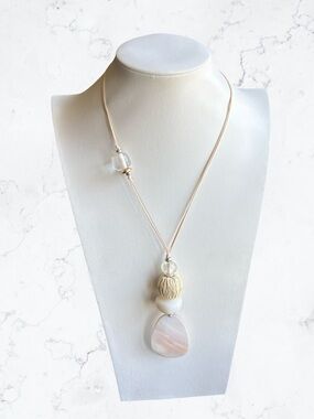 J. Jill Cream and Pearlescent Drop Pendant Necklace